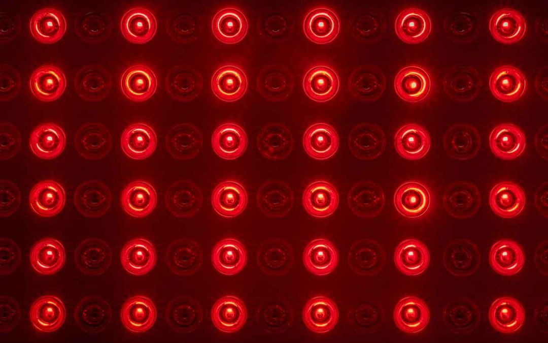 detail of red light therapy panel for skin health
